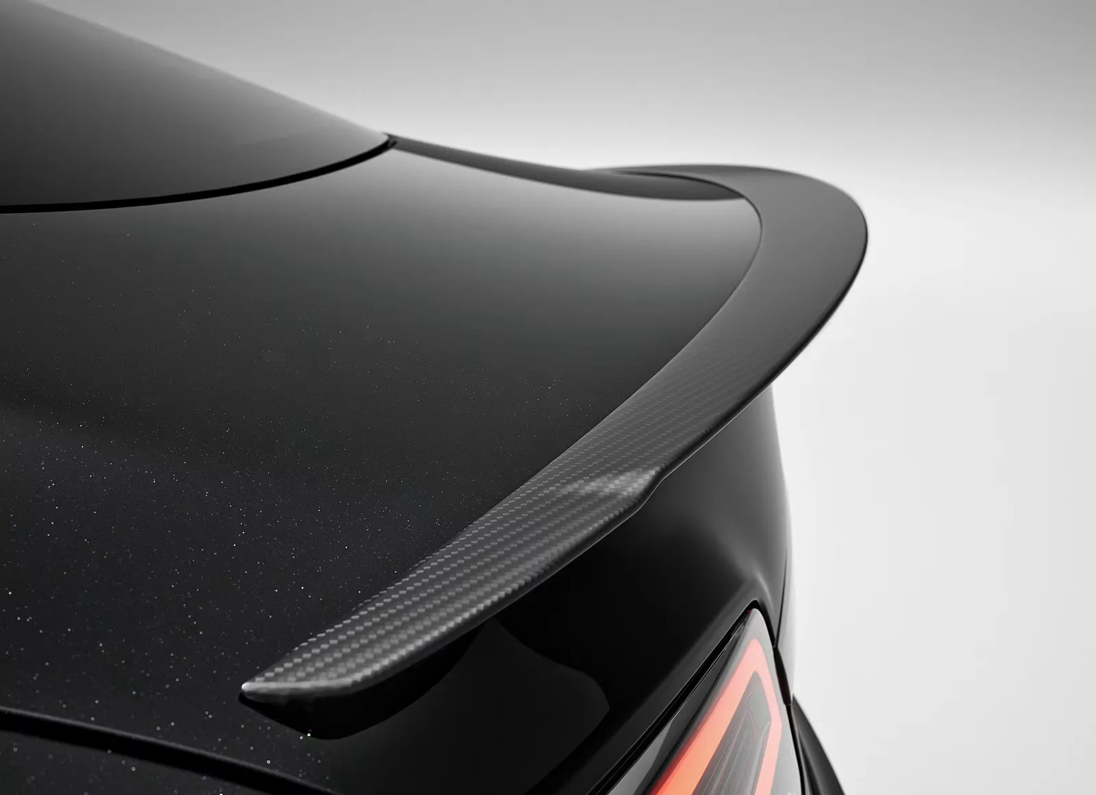 Carbon fiber rear spoiler detail