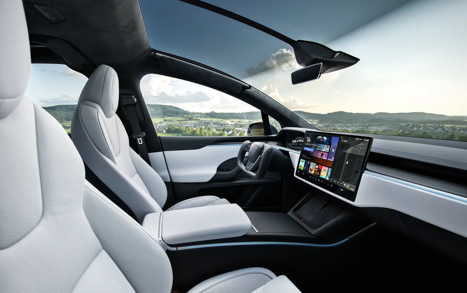 Model X interior cockpit