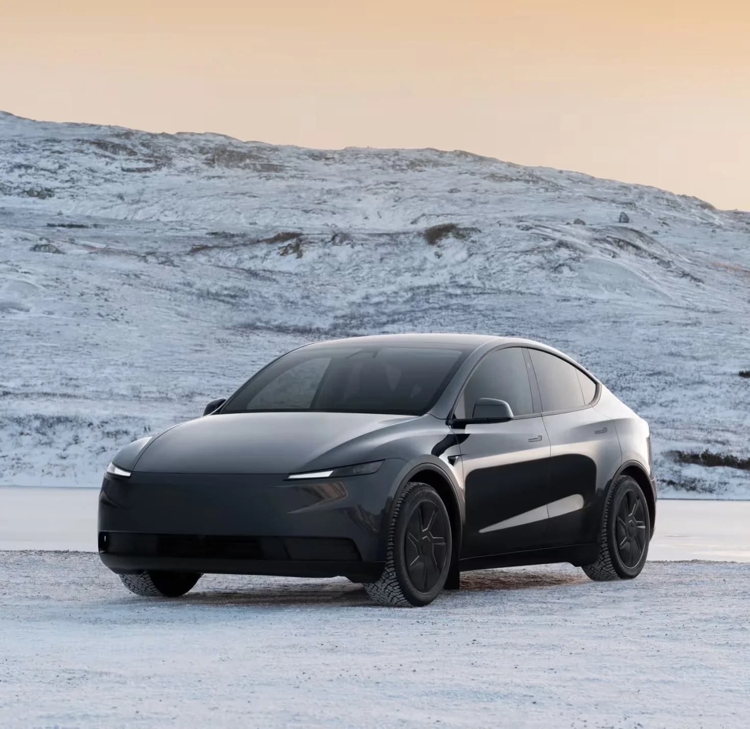 Model Y in a snowy landscape